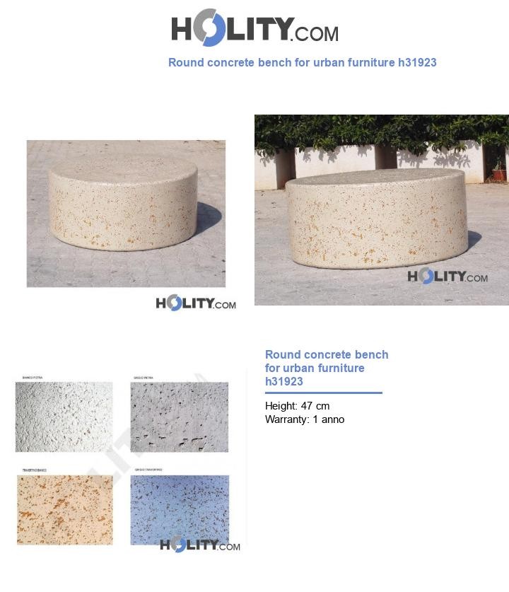 Round concrete bench for urban furniture h31923