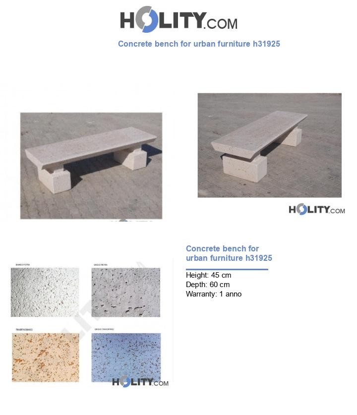 Concrete bench for urban furniture h31925