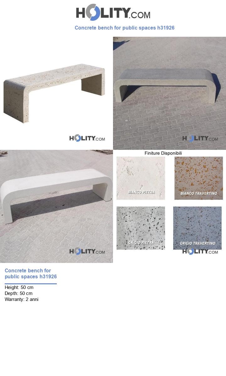Concrete bench for public spaces h31926