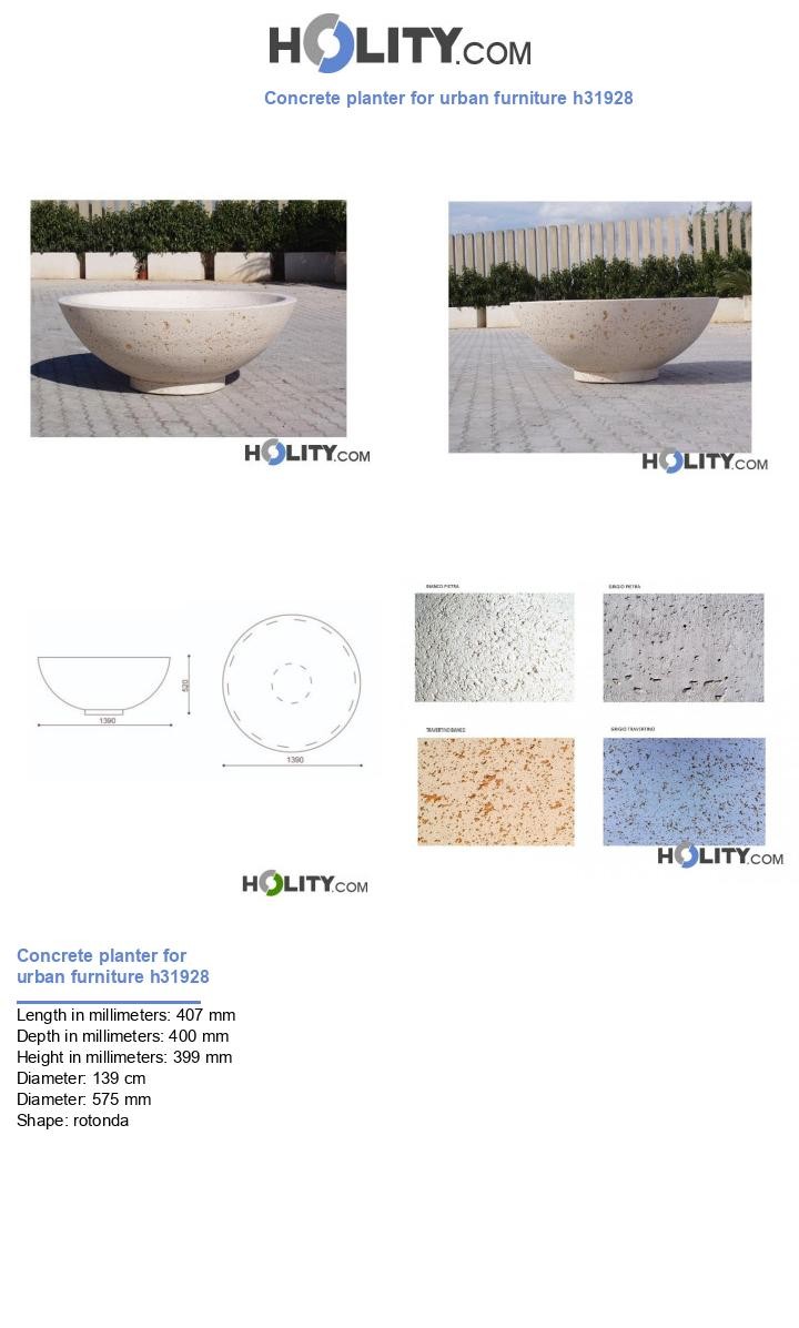 Concrete planter for urban furniture h31928