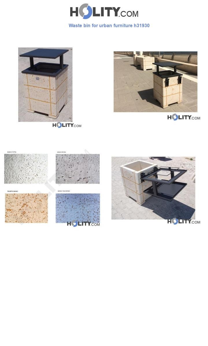 Waste bin for urban furniture h31930