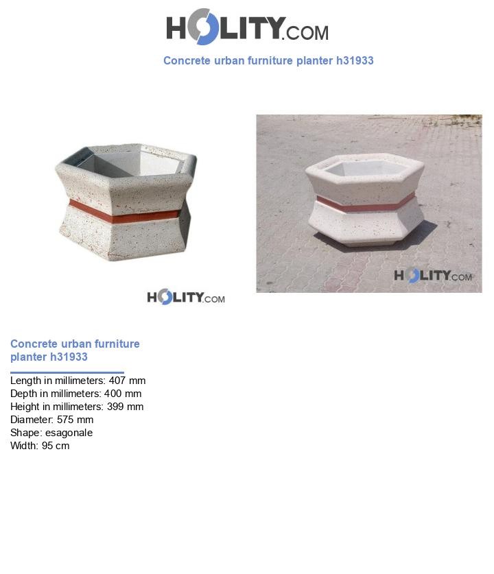 Concrete urban furniture planter h31933