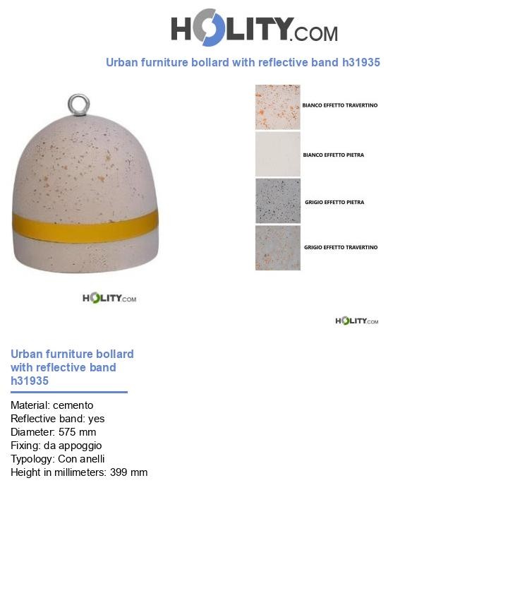 Urban furniture bollard with reflective band h31935