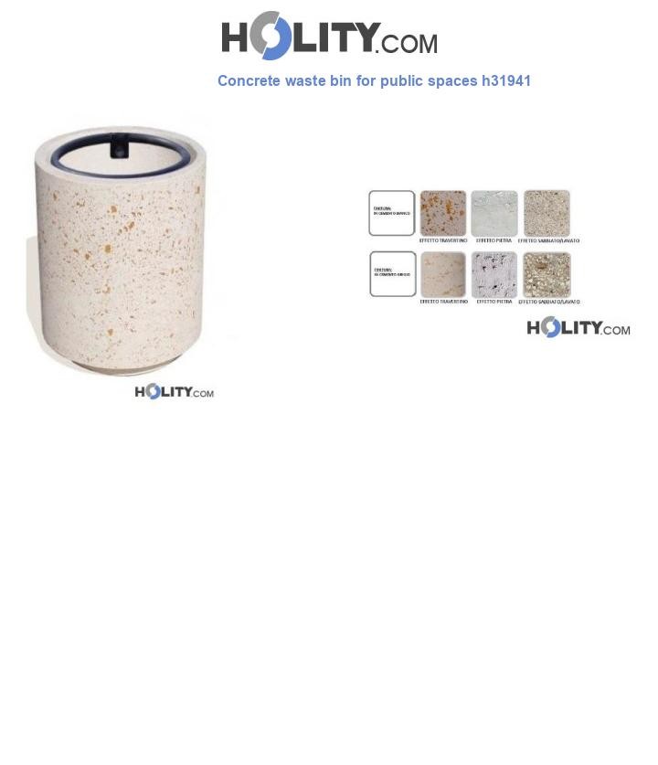 Concrete waste bin for public spaces h31941