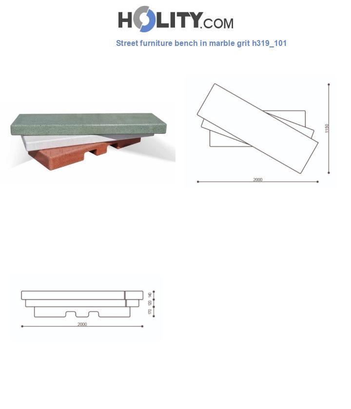 Street furniture bench in marble grit h319_101