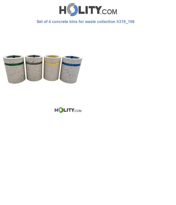Set of 4 concrete bins for waste collection h319_108