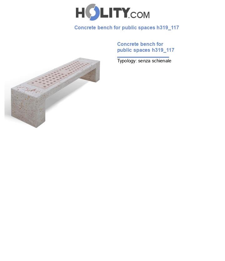 Concrete bench for public spaces h319_117
