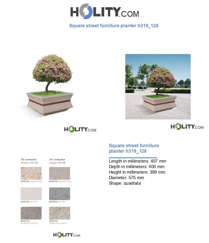 Square street furniture planter h319_128