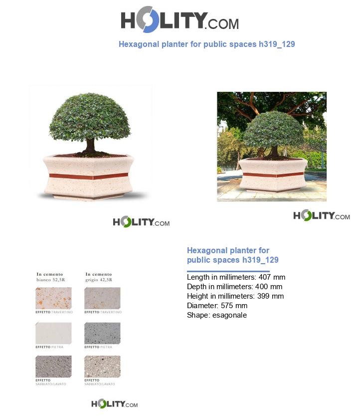 Hexagonal planter for public spaces h319_129
