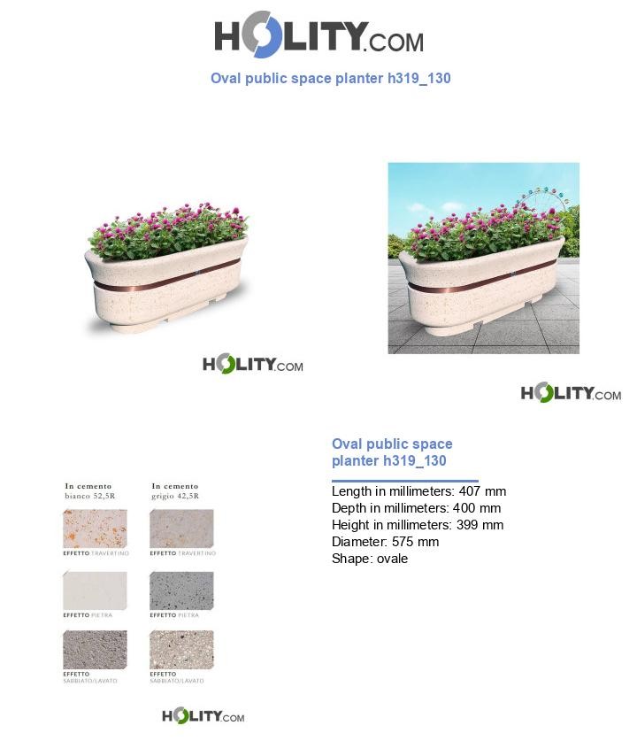 Oval public space planter h319_130