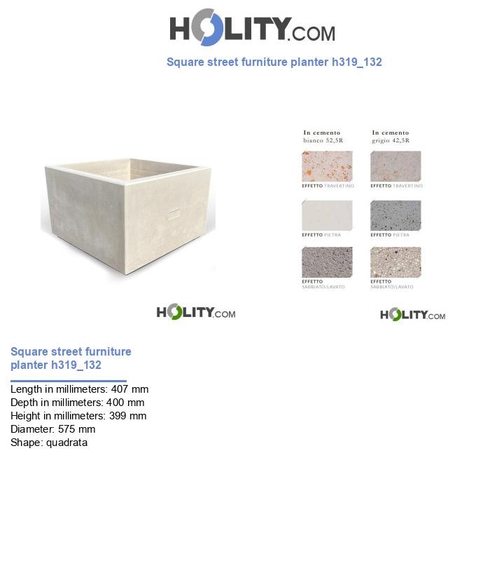 Square street furniture planter h319_132