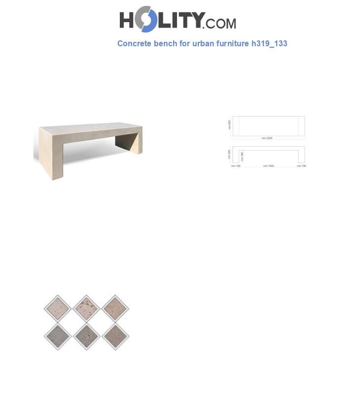 Concrete bench for urban furniture h319_133