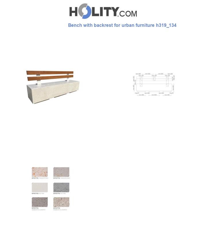 Bench with backrest for urban furniture h319_134