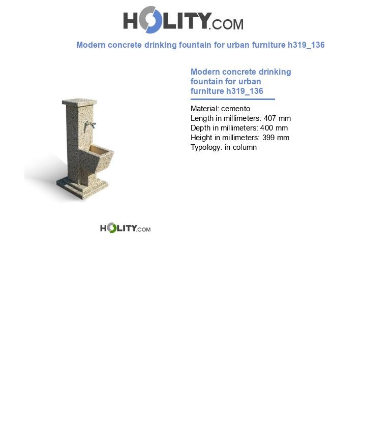 Modern concrete drinking fountain for urban furniture h319_136