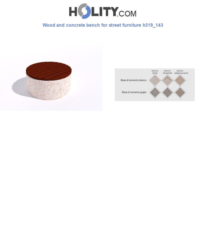 Wood and concrete bench for street furniture h319_143