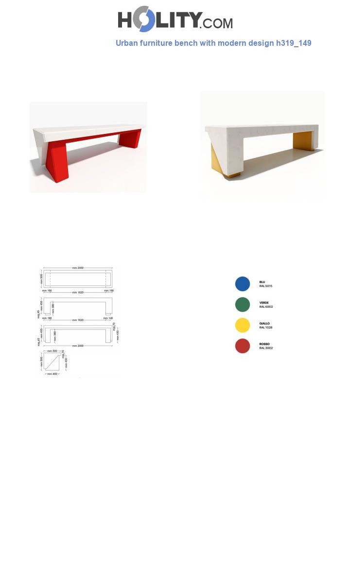Urban furniture bench with modern design h319_149