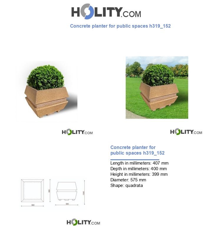 Concrete planter for public spaces h319_152