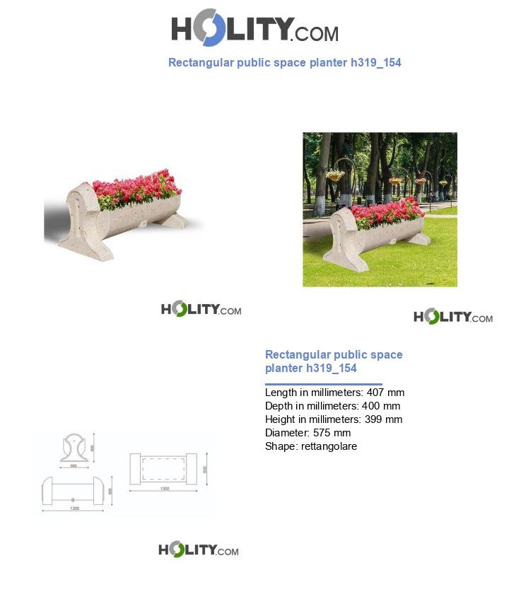 Rectangular public space planter h319_154