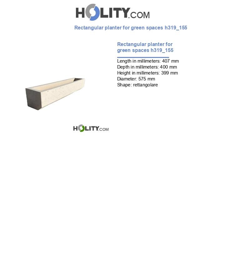 Rectangular planter for green spaces h319_155