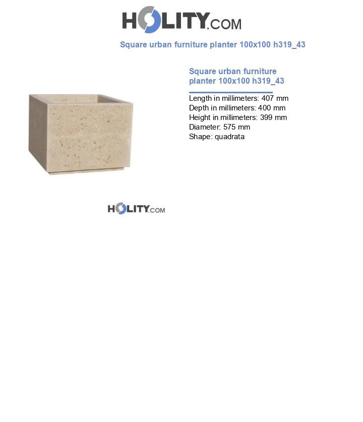 Square urban furniture planter 100x100 h319_43
