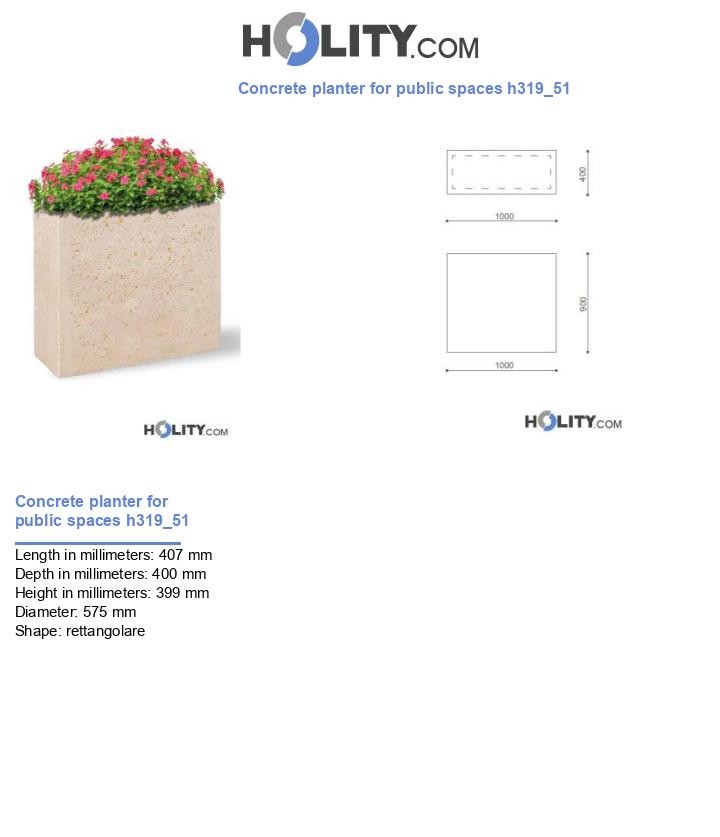 Concrete planter for public spaces h319_51