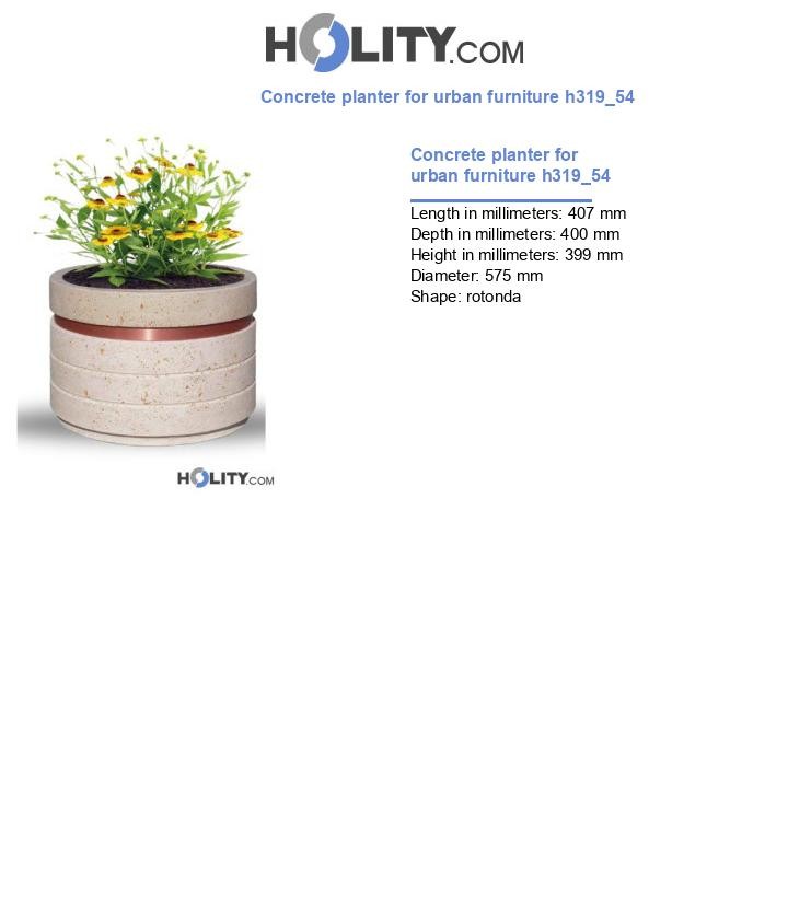 Concrete planter for urban furniture h319_54