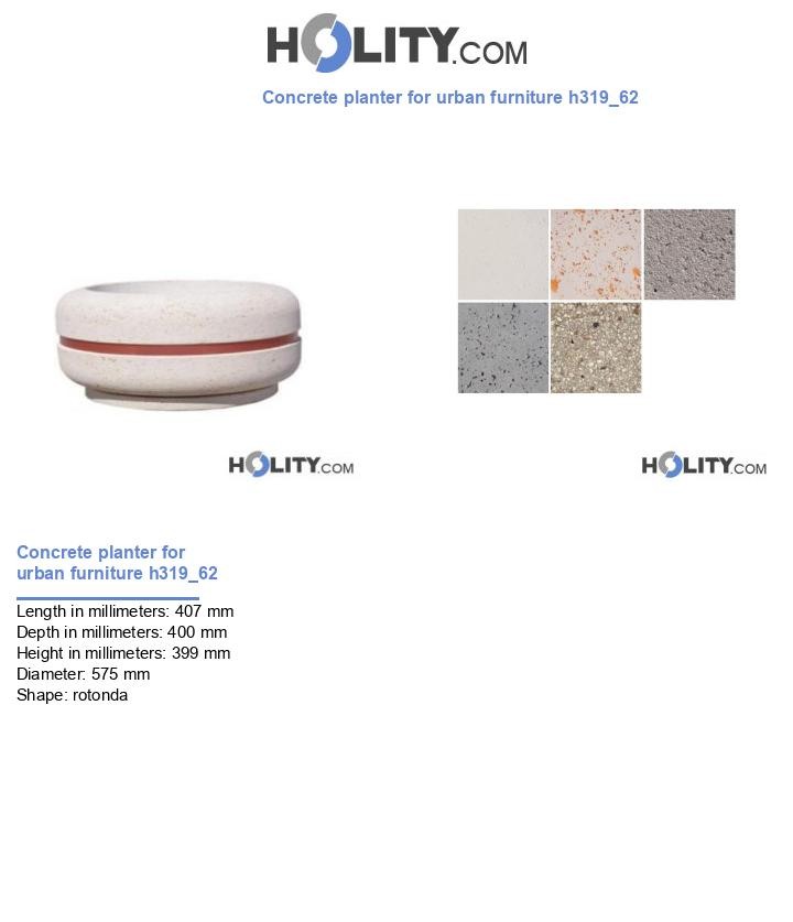 Concrete planter for urban furniture h319_62