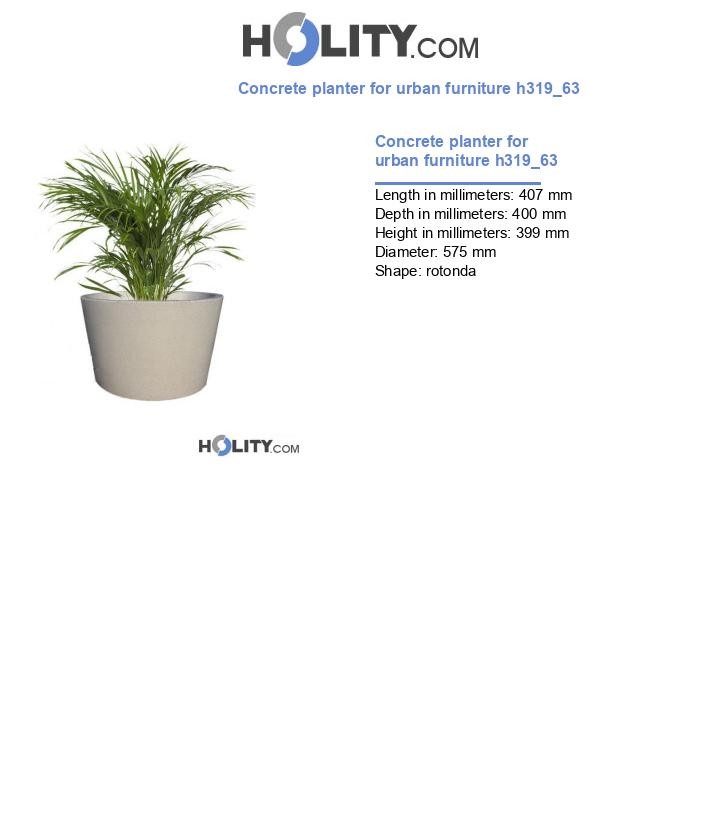 Concrete planter for urban furniture h319_63
