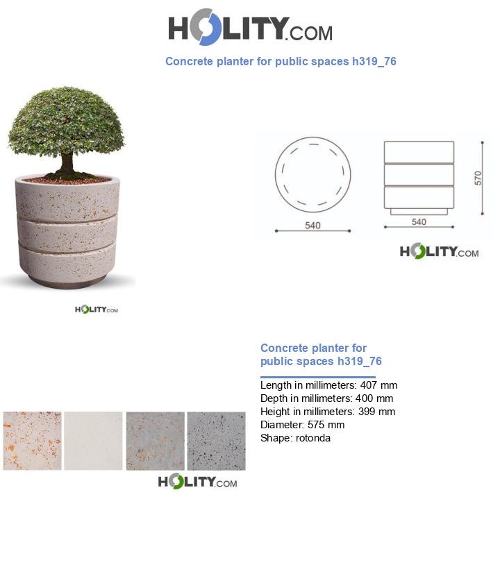 Concrete planter for public spaces h319_76