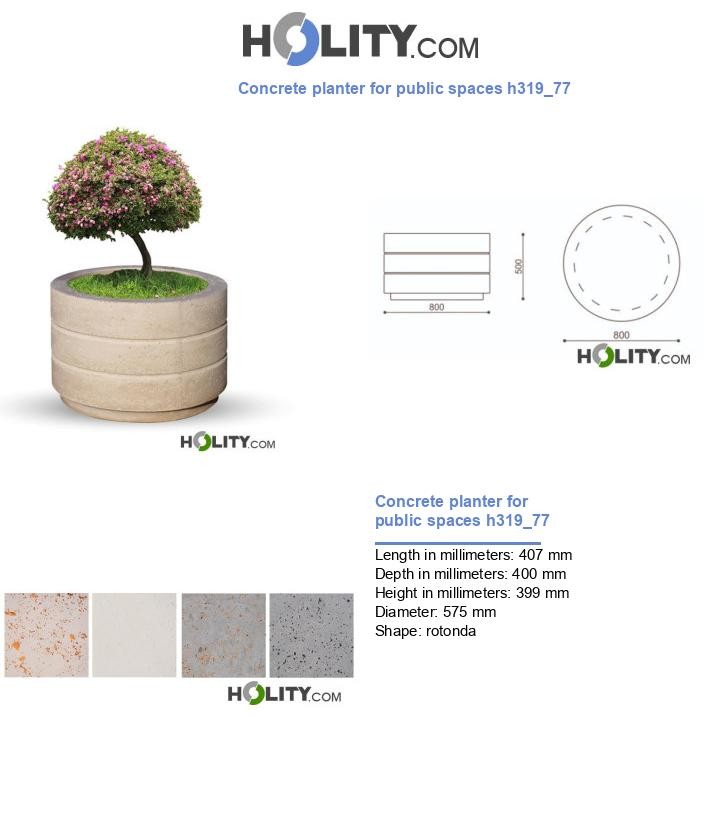 Concrete planter for public spaces h319_77
