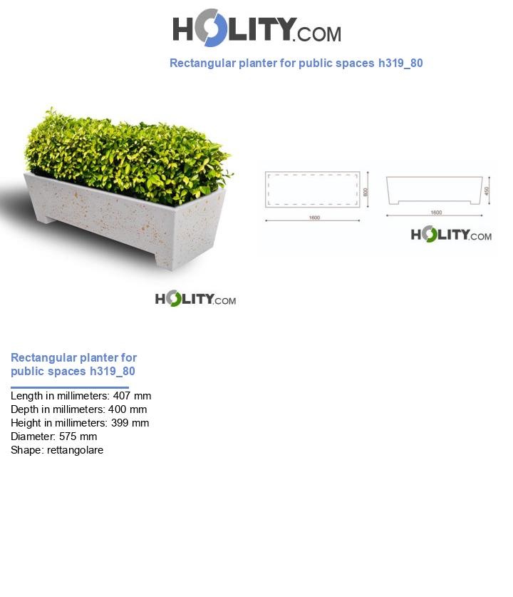 Rectangular planter for public spaces h319_80
