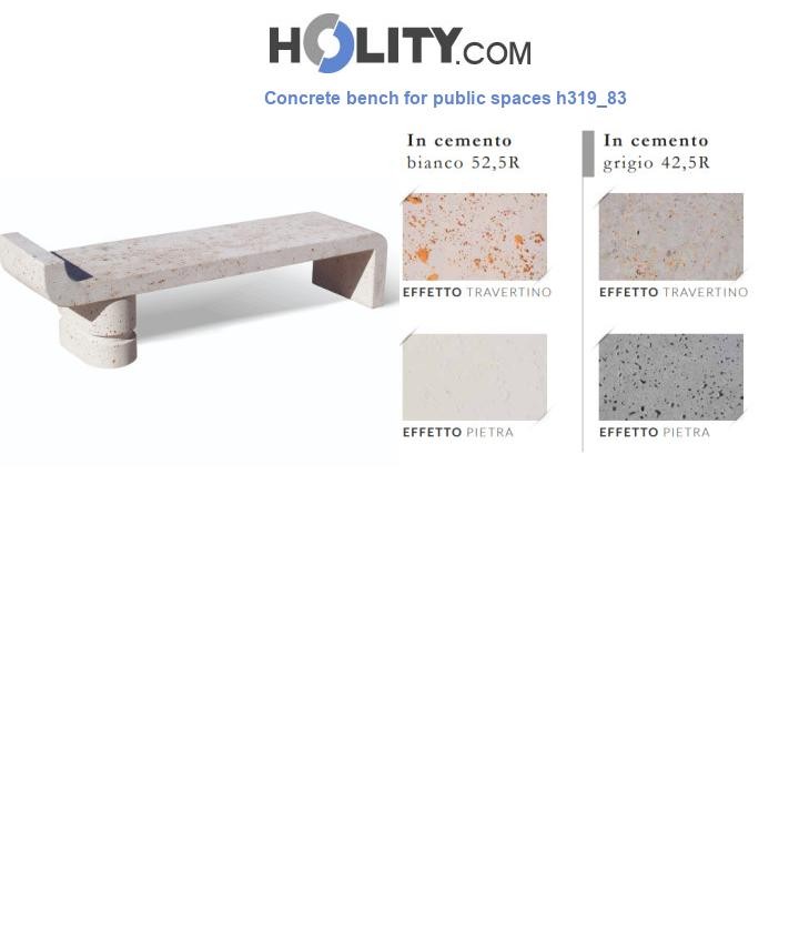 Concrete bench for public spaces h319_83