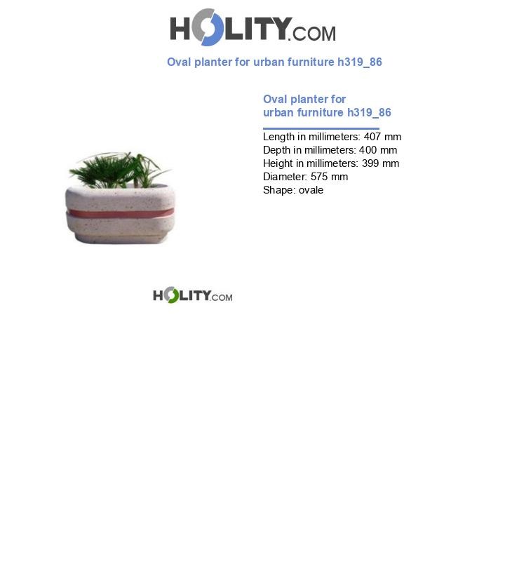 Oval planter for urban furniture h319_86