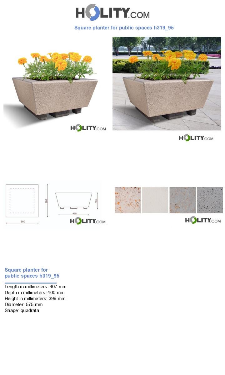 Square planter for public spaces h319_95