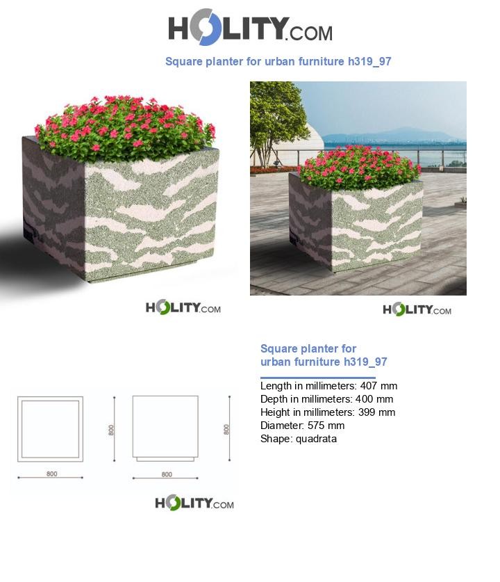Square planter for urban furniture h319_97
