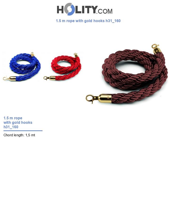 1.5 m rope with gold hooks h31_160