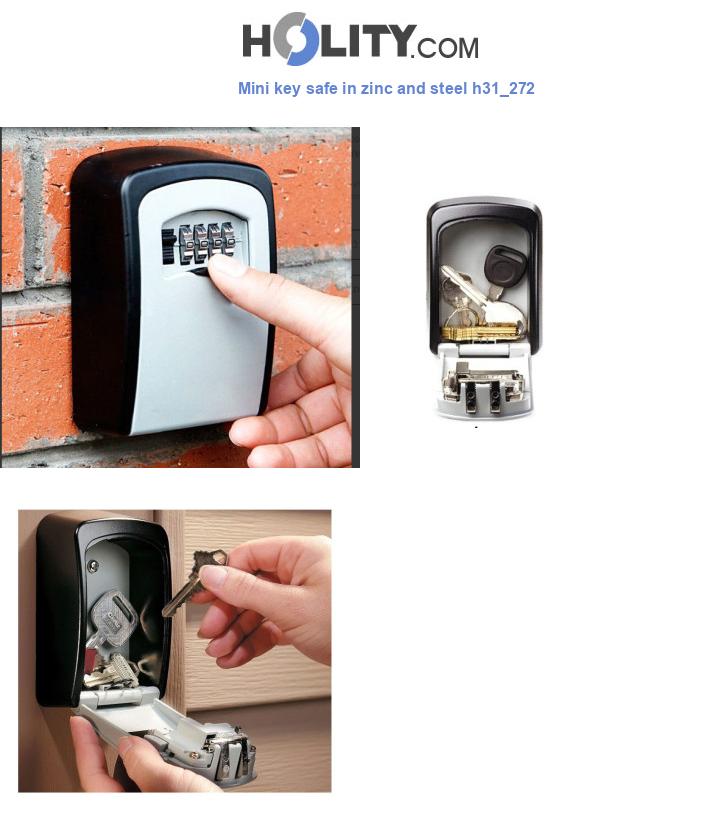 Mini key safe in zinc and steel h31_272