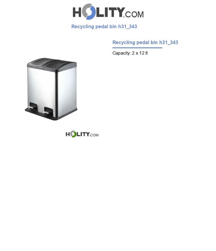 Recycling pedal bin h31_343