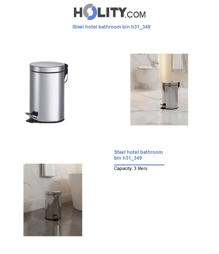 Steel hotel bathroom bin h31_349