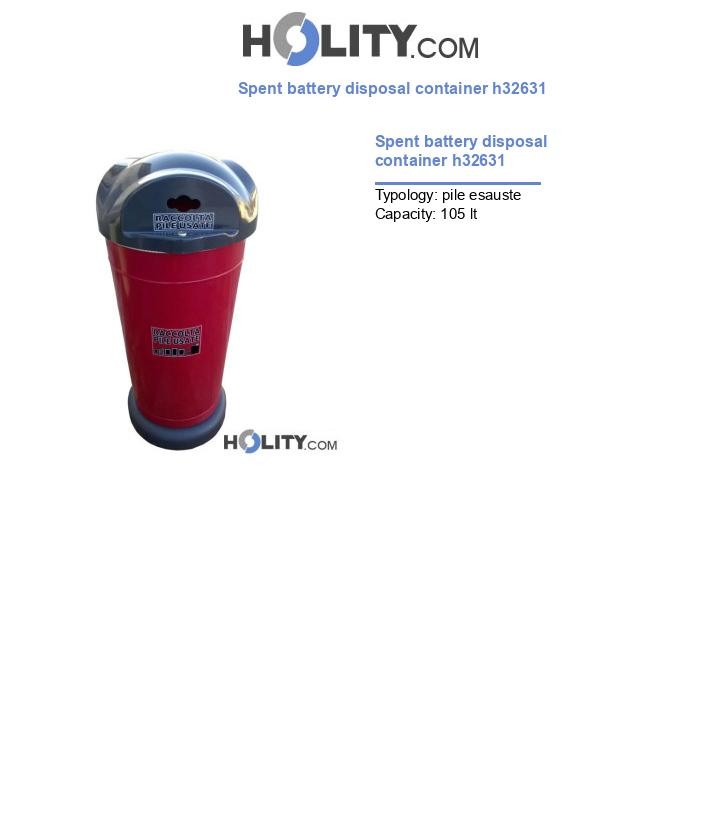 Spent battery disposal container h32631