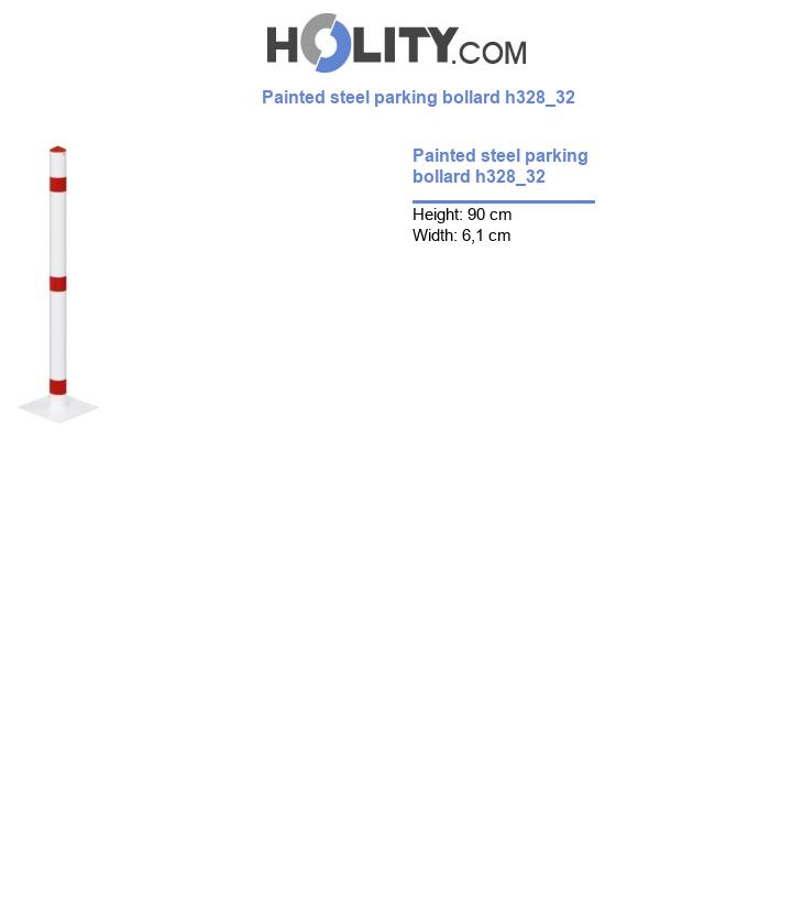 Painted steel parking bollard h328_32