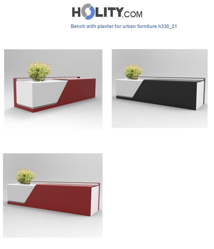 Bench with planter for urban furniture h330_21