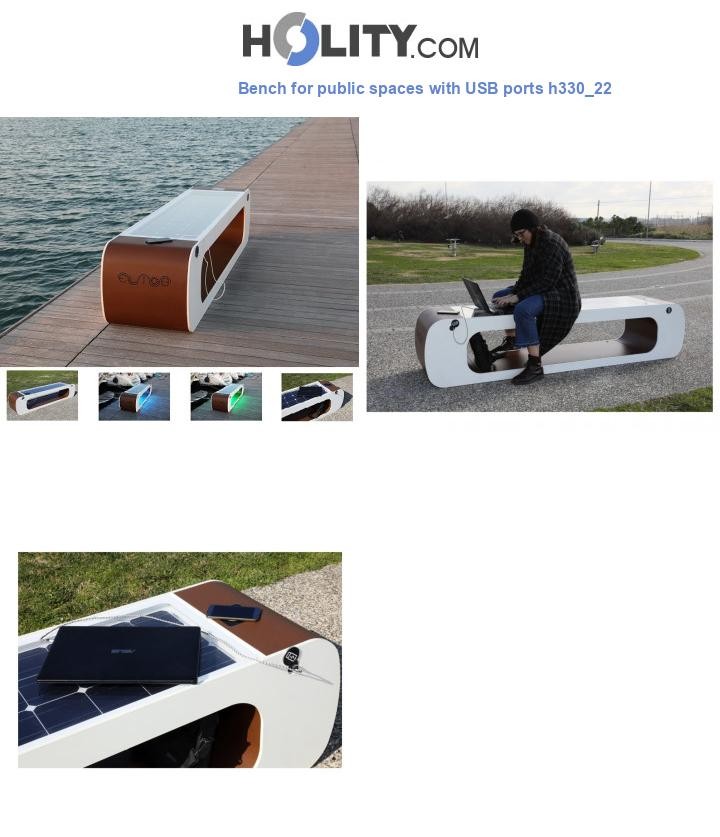 Bench for public spaces with USB ports h330_22