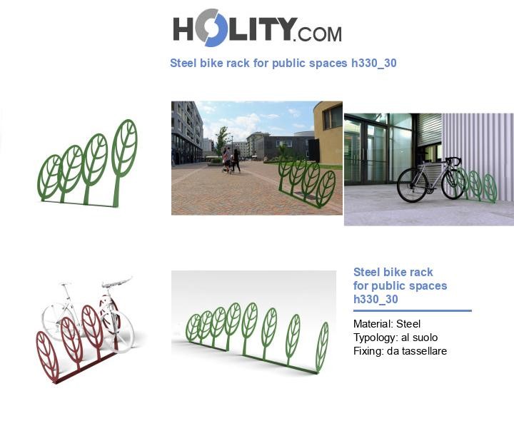 Steel bike rack for public spaces h330_30
