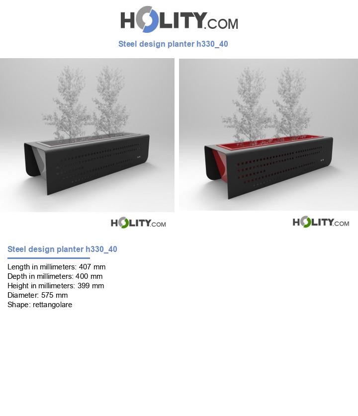 Steel design planter h330_40