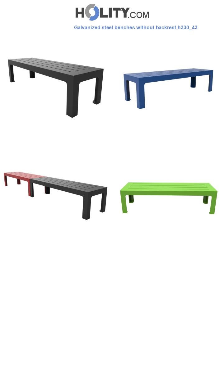 Galvanized steel benches without backrest h330_43