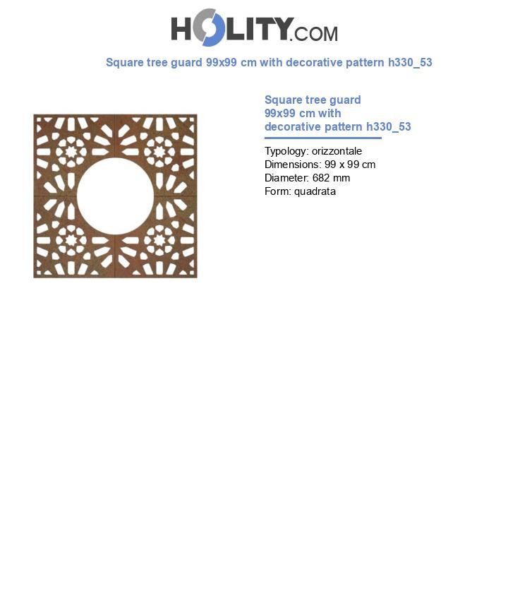 Square tree guard 99x99 cm with decorative pattern h330_53