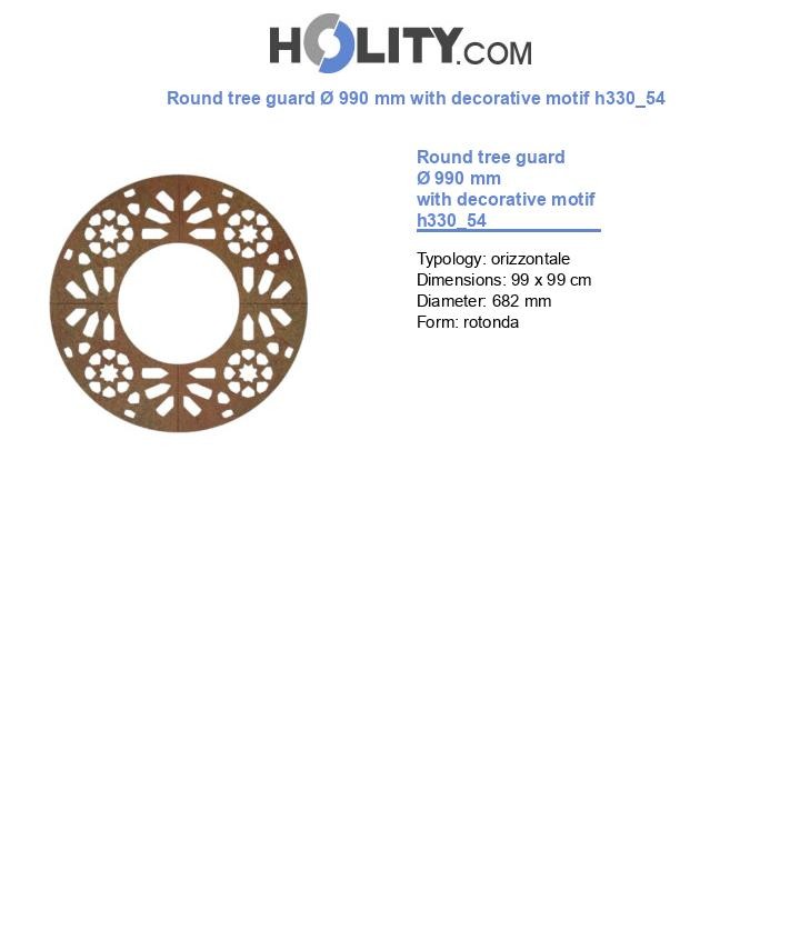 Round tree guard Ø 990 mm with decorative motif h330_54