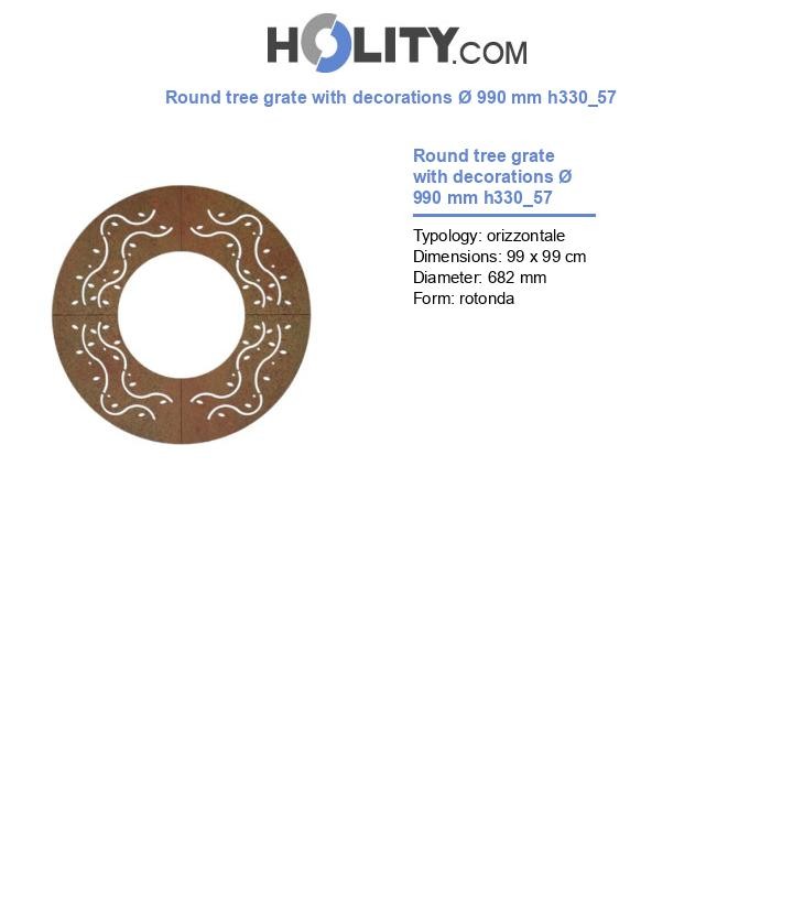 Round tree grate with decorations Ø 990 mm h330_57
