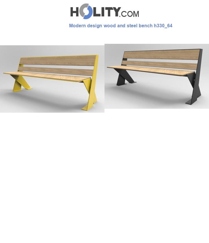 Modern design wood and steel bench h330_64